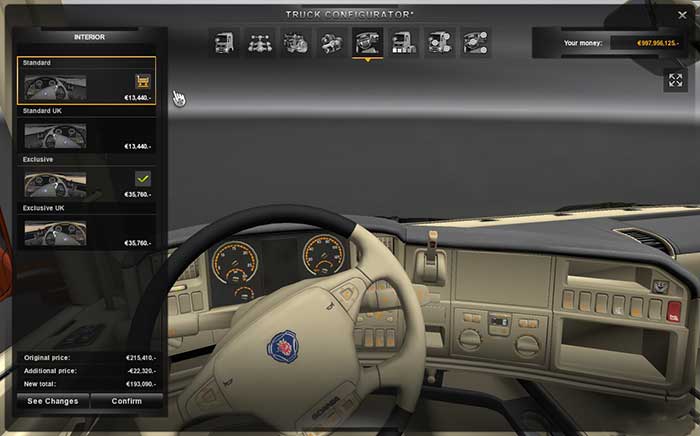 Кожаный салон Scania